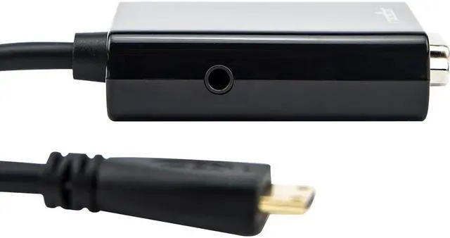 Alt view image 5 of 19 - Rocstor Y10A185-B1 6In Mini Hdmi To Vga Adapter Male To Vga Female Black