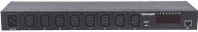 Alt view image 2 of 13 - Intellinet 19" Rackmount Smart Metered 8-Outlet PDU - Switched - Monitors Power, Temperature and Humidity