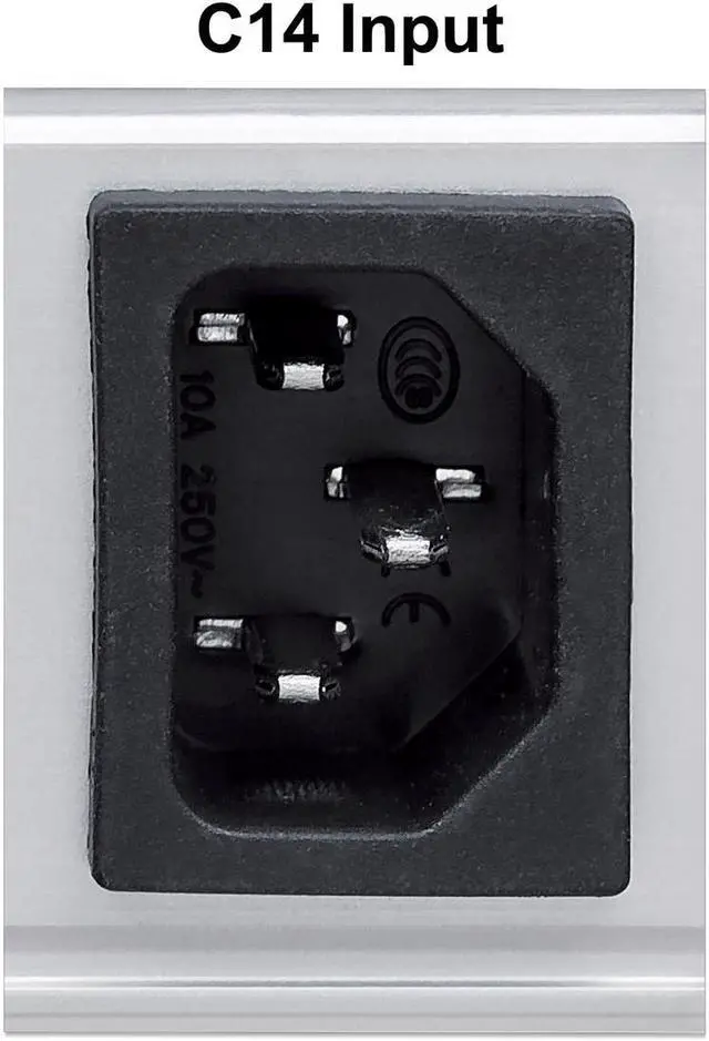 Alt view image 5 of 6 - Intellinet 19" 1U Rackmount Anti-Shedding 8-Output C13 Power Distribution Unit (PDU)
