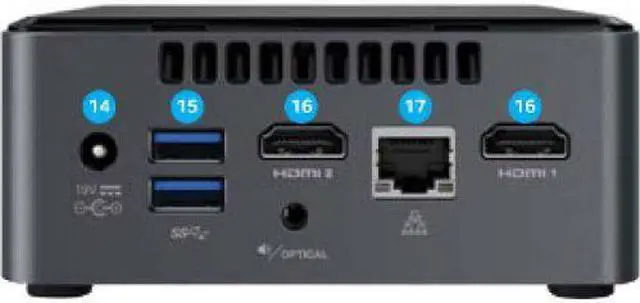 Alt view image 5 of 15 - Intel NUC 7 Essential NUC7CJYSAL Mini Computer J4005 4GB 32GB eMMC Win 10 Home