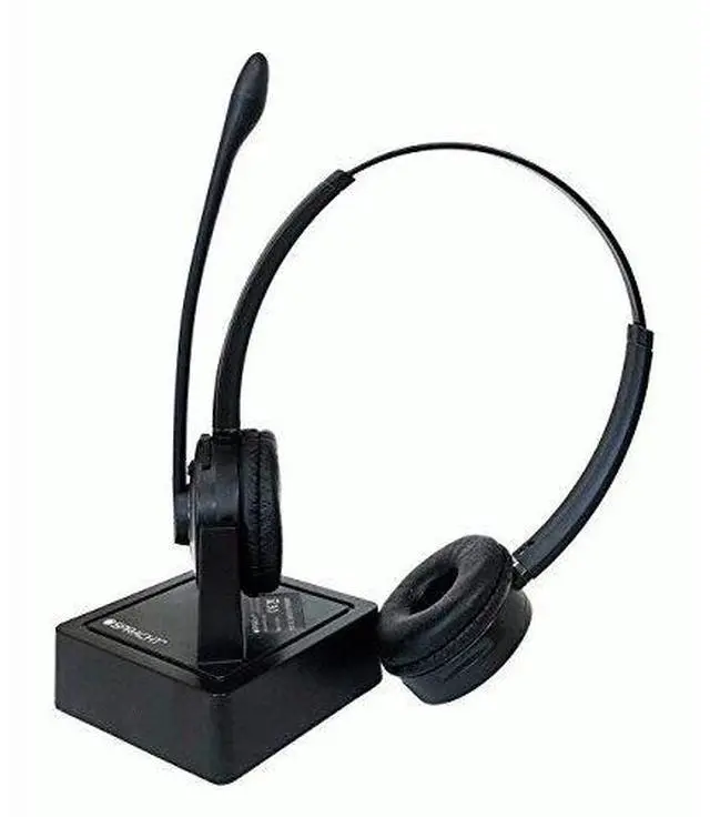 Alt view image 7 of 20 - ZuM Maestro Bluetooth Wireless Headset with Base Station - Dual Ear version for full Stereo effect.  Noise Canceling Mic.