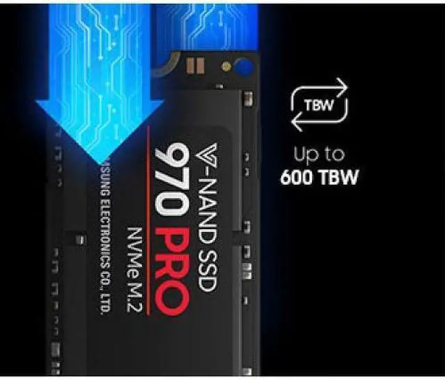 Alt view image 4 of 12 - SAMSUNG 970 PRO M.2 2280 512GB PCIe Gen 3.0 x4, NVMe 1.3 V-NAND 2-bit MLC Internal Solid State Drive (SSD) MZ-V7P512E