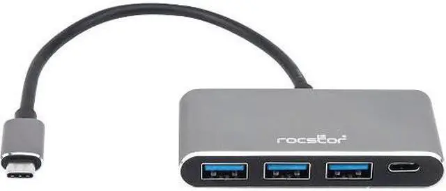 Alt view image 2 of 12 - Rocstor Y10A200-A1 Premium USB C Hub - 4 Port USB-C to USB-A