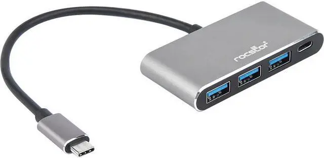 Alt view image 3 of 12 - Rocstor Y10A200-A1 Premium USB C Hub - 4 Port USB-C to USB-A