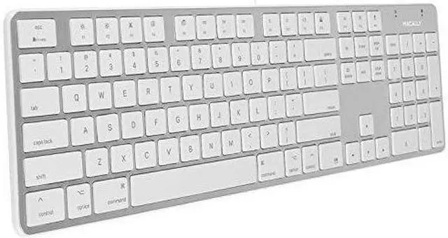 Alt view image 2 of 19 - Macally SLIMKEYPROA Ultra-Slim USB Wired Space Keyboard - Gray