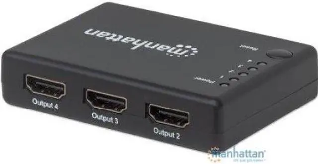 Alt view image 2 of 8 - Manhattan 4K Compact 4-Port Hdmi Splitter