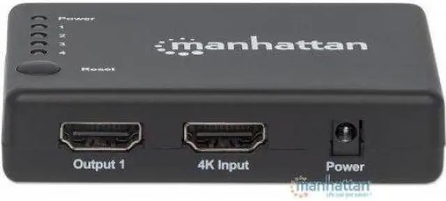 Alt view image 3 of 8 - Manhattan 4K Compact 4-Port Hdmi Splitter
