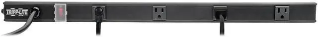 Alt view image 3 of 13 - Tripp Lite Power Strip Right-Angle 5-15R 4 Outlet 6ft Cord 5-15P 24in Black