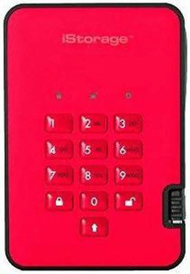 Alt view image 6 of 13 - iStorage diskAshur2 HDD 5TB Red -  Secure portable hard drive - Password protected, dust and water resistant, portable, military grade hardware encryption USB 3.1 IS-DA2-256-5000-R