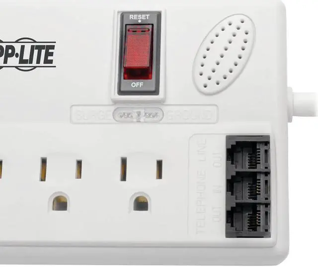 Alt view image 5 of 10 - Tripp Lite TLP806TELTAA 8-Outlet Surge Suppressor/Protector