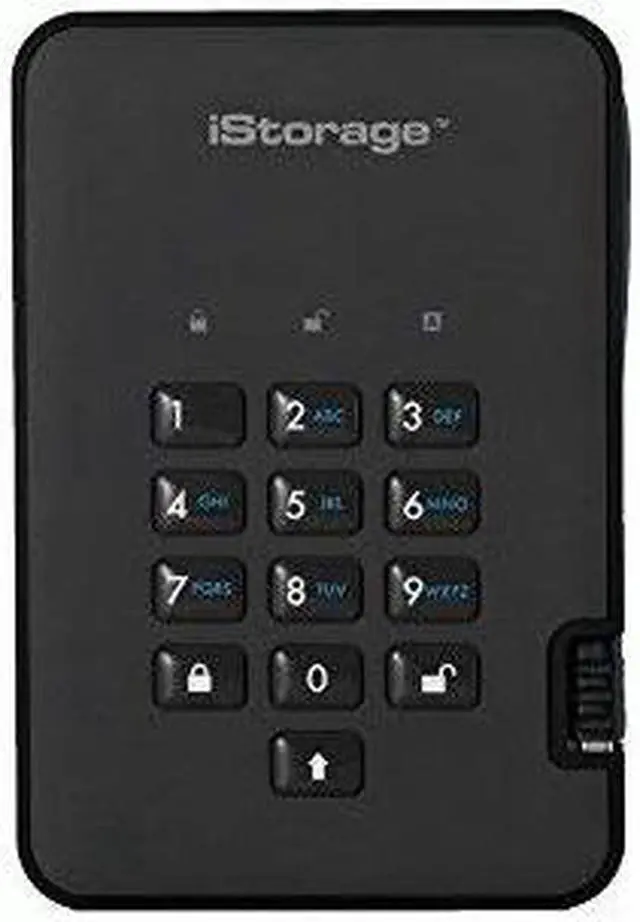 Alt view image 6 of 8 - iStorage diskAshur2 HDD 4TB Black -  Secure portable hard drive - Password protected, dust and water resistant, portable, military grade hardware encryption USB 3.1 IS-DA2-256-4000-B