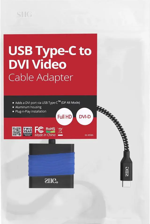 Alt view image 3 of 10 - Siig Usb Type-C To Dvi Video Cable Adapter
