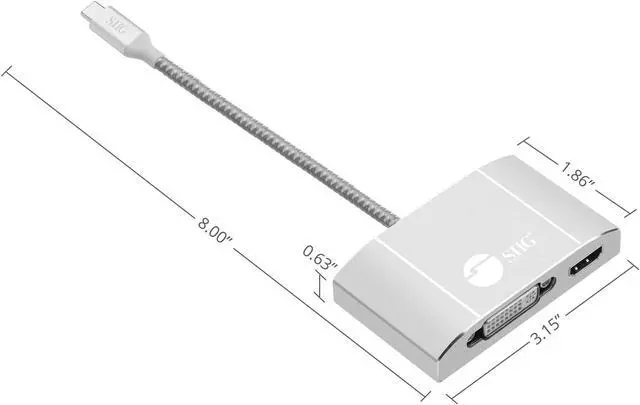 Alt view image 5 of 20 - USB-C TO 3-IN-1 MULTIPORT VIDEO ADAPTER WITH PD CHARGING - DVI/HDMI/VGA