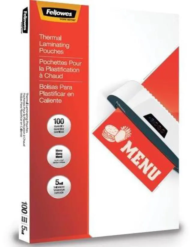 Main image of Fellowes Thermal Laminating Pouches Menu 5 mil 100/Pack 5746001