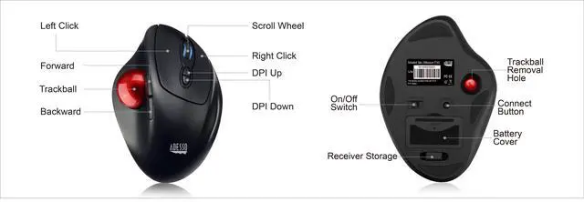 Alt view image 2 of 20 - ADESSO INC. iMouse T30 Wireless Optical Trackball
