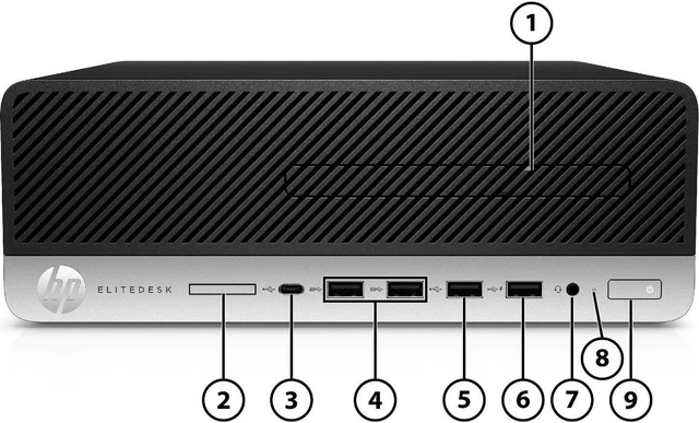 Alt view image 3 of 7 - HP EliteDesk 705 G4 4PE30UT#ABA Desktop Computer - AMD A6-Series A6-9500 3.50 GHz - 4 GB DDR4 SDRAM - 500 GB HDD - Windows 10 Pro 64-bit (English) - Small Form Factor