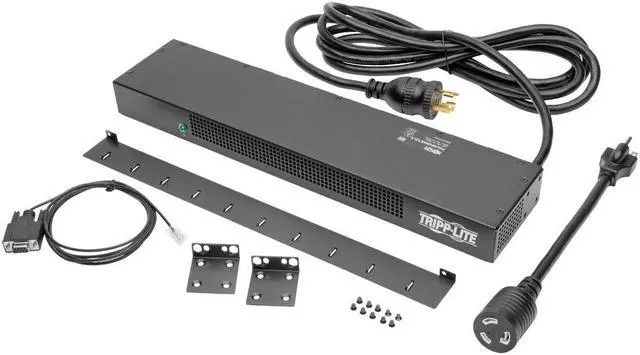 Alt view image 6 of 20 - Tripp Lite 1.9kW Single-Phase Switched PDU, LX Platform Interface, 120V Outlets (8 x 5-15/20R), NEMA L5-20P, 12.0 Feet Cord, 1U Rack, TAA (PDUMH20NET2LX)