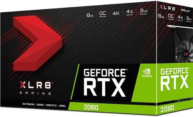 Alt view image 2 of 11 - PNY GeForce RTX 2080 XLR8 Gaming Overclocked Edition Graphics Card, VCG20808DFPPB-O