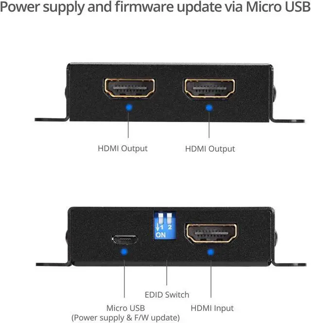 Main image of Siig 2-Port Hdmi 2.0 Hdr Mini Splitter Amplifier With Edid Management