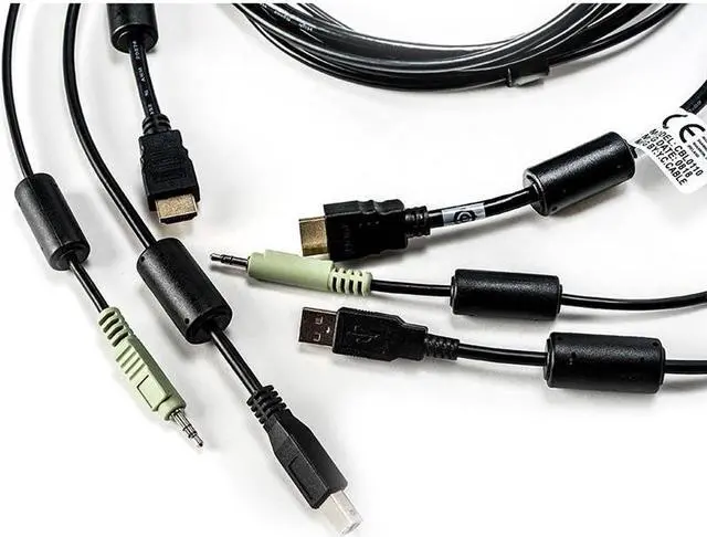 Alt view image 3 of 9 - Avocent 6 ft. USB keyboard, mouse & DisplayPort video cable with speakers - Used with SC940D-001 CBL0110