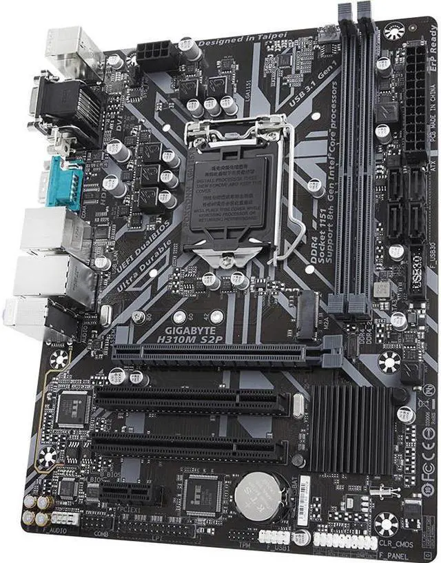 Alt view image 12 of 12 - GIGABYTE H310M S2P LGA 1151 (300 Series) Intel H310 HDMI USB 3.1 Micro ATX Intel Motherboard