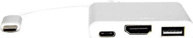 Alt view image 4 of 10 - Rocstor Y10A176-S1 Usb-C To Usb 3.0 Hdmi Usb-C 3.1 Multifunction Adapter 15Cm Silver