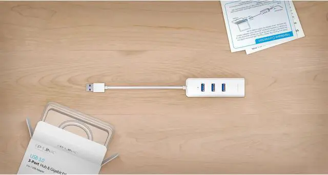 Alt view image 6 of 20 - TP-Link USB 3.0 to Ethernet Adapter, Portable 3-port USB Hub with 1 Gigabit RJ45 Ethernet Port Network Adapter, Supports Windows 7/8/8.1/10, Mac OS X (10.6-10.14), Linux OS and Chrome OS