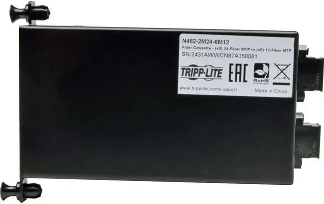 Alt view image 11 of 17 - Tripp Lite 2 x 24 Fiber MTP/MPO to 6 x 12 Fiber MTP/MPO Breakout Cassette (N482-2M24-6M12)