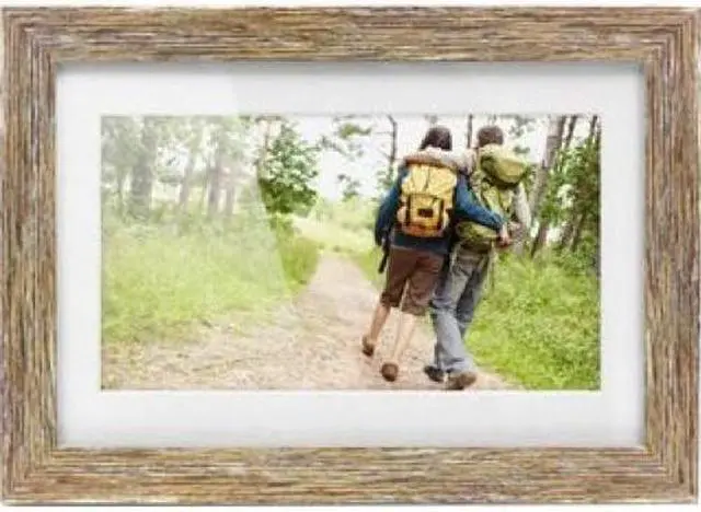 Alt view image 2 of 20 - Aluratek 10.0" Distressed Wood Digital Photo Frame with Auto Slideshow Feature