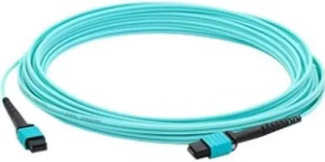 Alt view image 3 of 5 - THIS IS A 1M MPO (FEMALE) TO MPO (FEMALE) 12-STRAND AQUA CROSSOVER RISER-RATED F