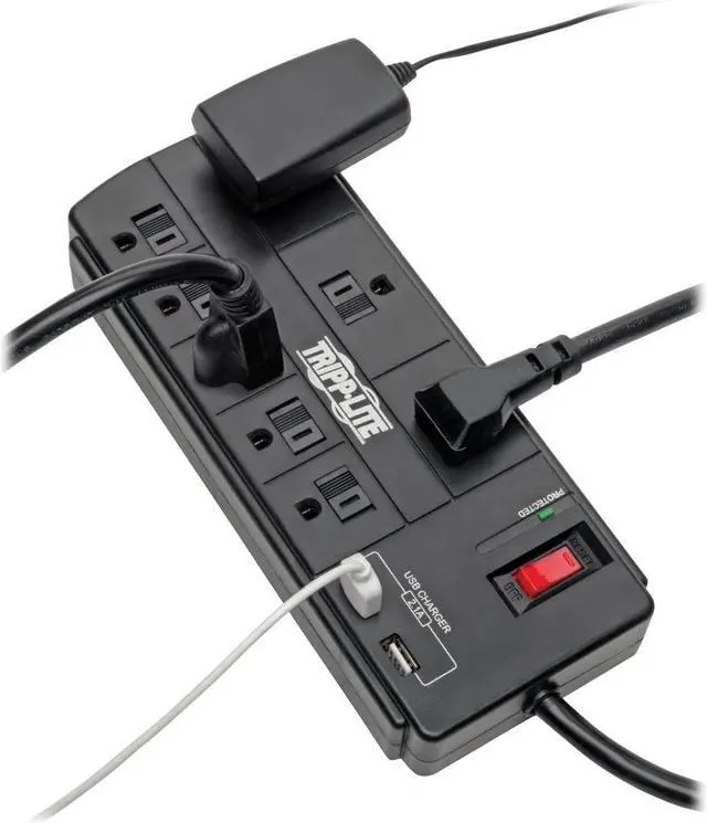 Alt view image 4 of 20 - TRIPP LITE TLP88USBB 8.0 Feet 8 Outlets 1200 Joules Surge Protector