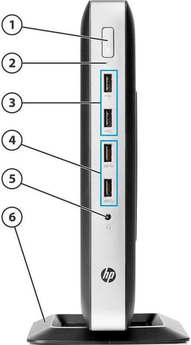 Alt view image 3 of 14 - HP t630 Thin Client AMD GX-420GI 4GB 16GB Flash AMD Radeon R7E Graphics