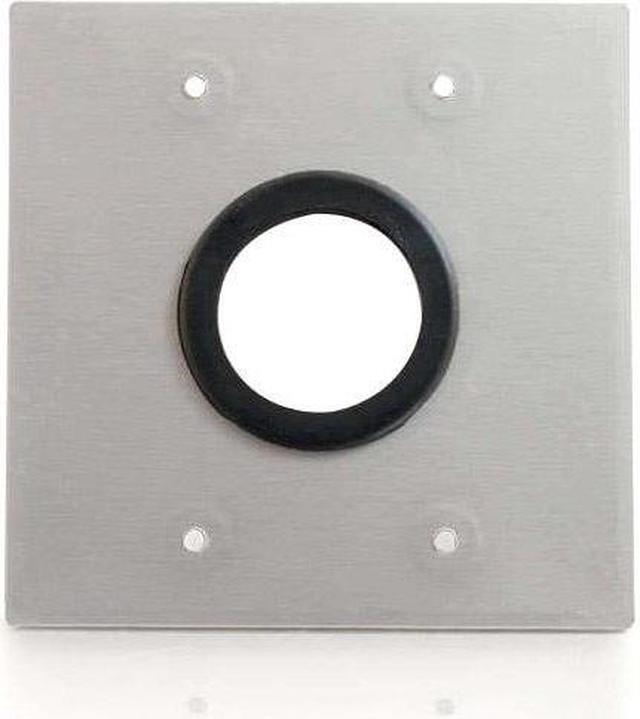 Alt view image 6 of 16 - C2g 1.5In Grommet Cable Pass Through Double Gang Wall Plate - Brushed Aluminum