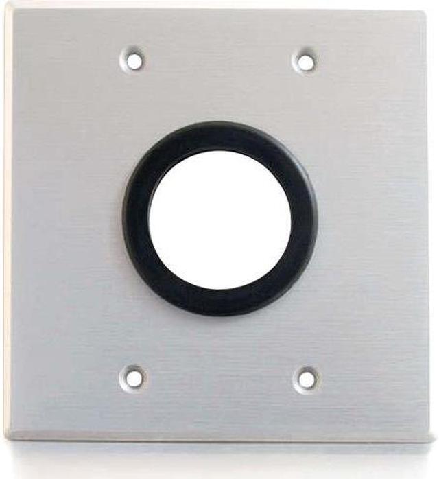 Alt view image 7 of 16 - C2g 1.5In Grommet Cable Pass Through Double Gang Wall Plate - Brushed Aluminum