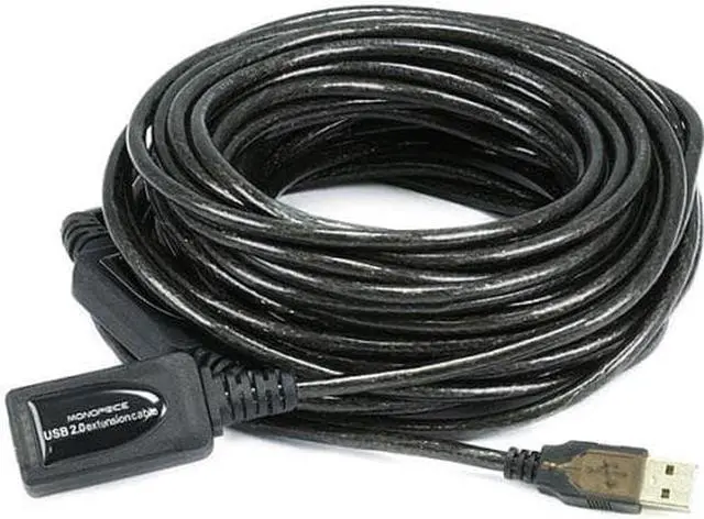 Alt view image 3 of 17 - Monoprice USB Type-A Male to Type-A Female 2.0 Extension Cable - Active, 28/24AWG, Repeater, Kinect, and PS3 Move Compat