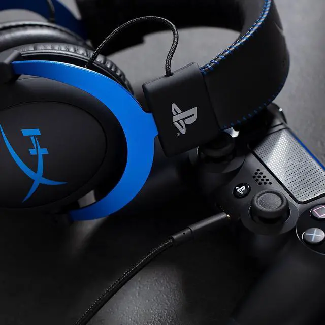 Alt view image 4 of 20 - HyperX Cloud Headset - Stereo - Blue - Mini-phone - Wired - 41 Ohm - 15 Hz - 25 kHz - Over-the-head - Binaural - Circumaural - 4.27 ft Cable - Electret, Condenser, Noise Cancelling Microphone