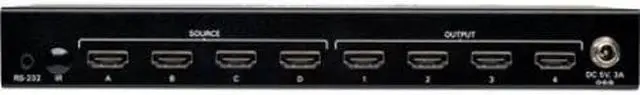 Alt view image 6 of 13 - Tripp Lite 4X4 Hdmi Matrix Video Switch Splitter With Audio And Rs232 Taa