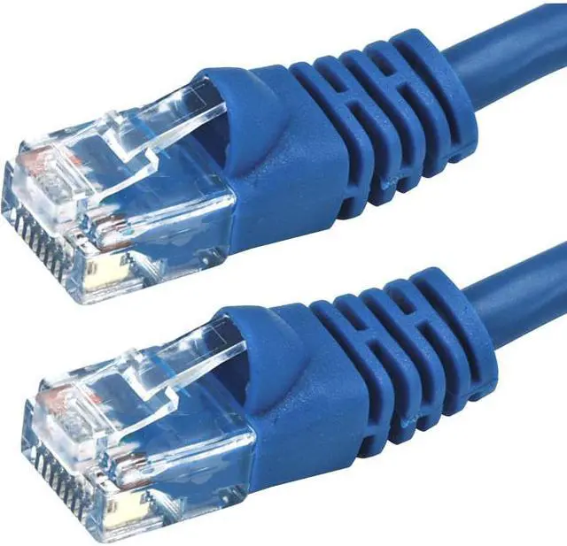 Main image of Monoprice Cat6 Ethernet Patch Cable - 1 Feet - Blue | Network Internet Cord - RJ45, Stranded, 550Mhz, UTP, Pure Bare Copper Wire, 24AWG
