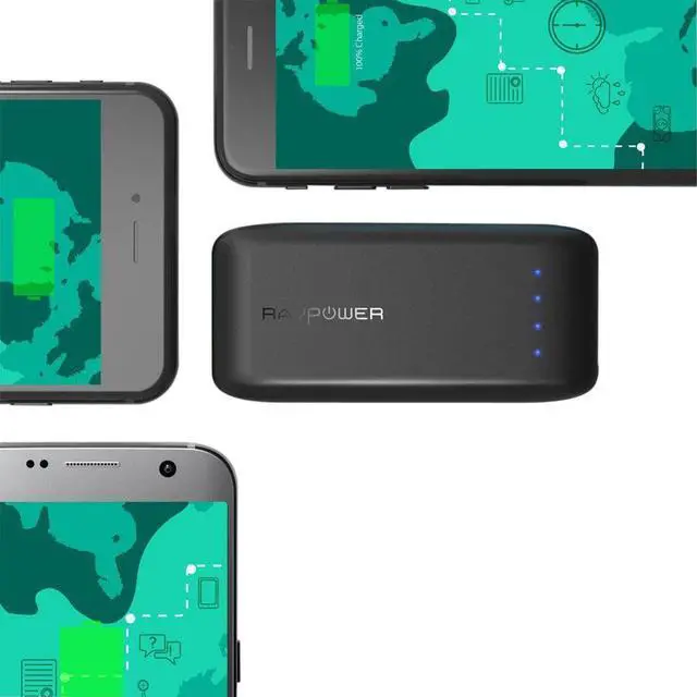Alt view image 5 of 11 - RAVPower Black 6700 mAh Power Bank RP-PB060(B)