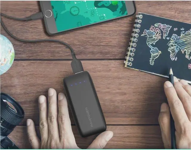 Alt view image 6 of 11 - RAVPower Black 6700 mAh Power Bank RP-PB060(B)