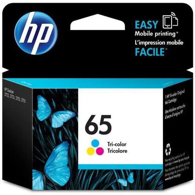 Alt view image 3 of 20 - HP 65 Tri-color Original Ink Cartridge, ~100 pages, N9K01AN#140
