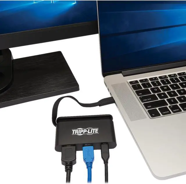 Alt view image 5 of 20 - Tripp Lite Usb C Multiport Adapter Converter 4K W/ /Hdmi Gigabit Ethernet Usb-A Hub Pd Charging Storage Cable Thunderbolt 3 Compatible