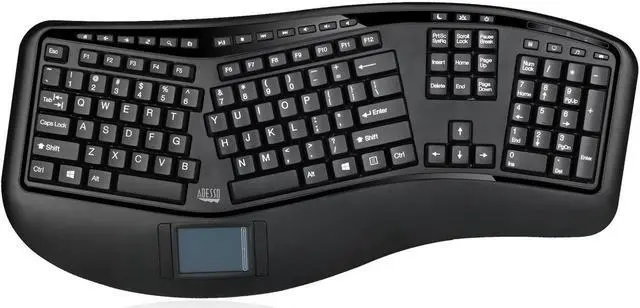 Alt view image 6 of 20 - ADESSO WKB-4500UB WRLS ERGO TOUCHPAD KEYBOARD