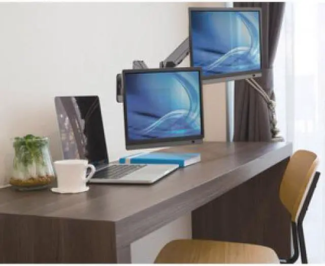 Alt view image 2 of 20 - Manhattan Universal Gas Spring Dual Monitor Wall Mount 461627
