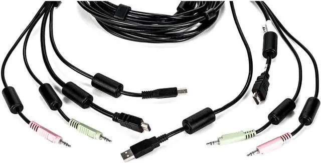 Alt view image 4 of 5 - Avocent 10 ft. USB keyboard, mouse & DisplayPort video cable with audio - Use with SV220D-001 or SV240D-001 CBL0127
