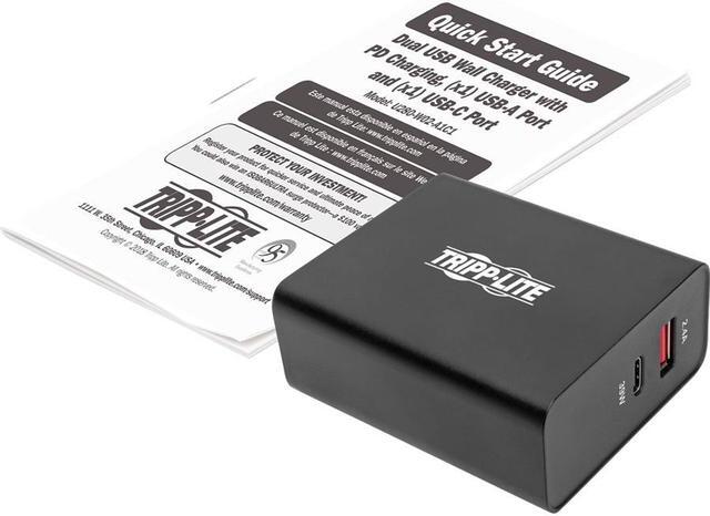 Alt view image 3 of 18 - USB WALL CHARGER DUAL PORT USB TYPE C & USB TYPE A W PD CHARGING