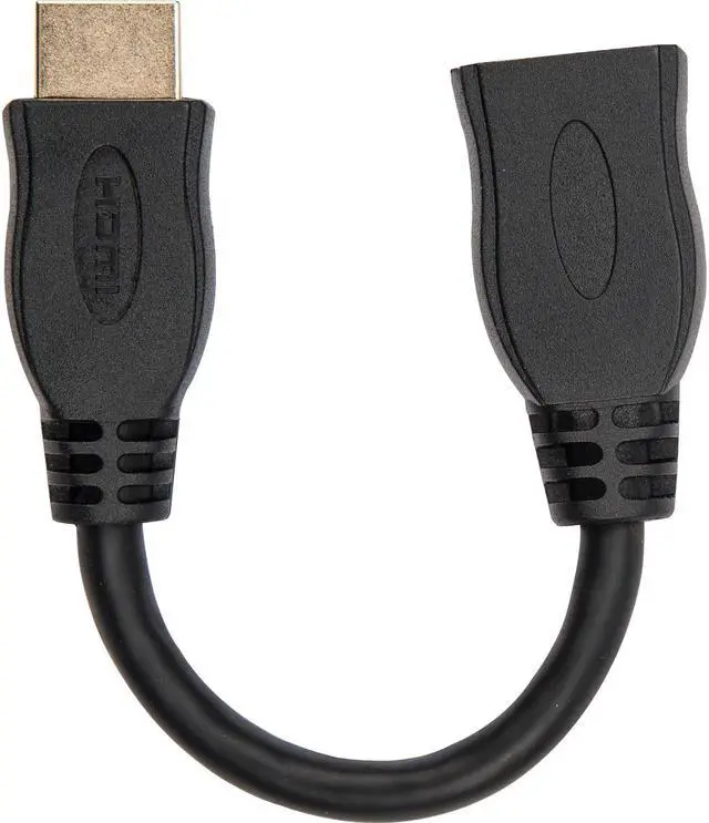 Alt view image 5 of 11 - Rocstor 6in High Speed HDMI Port Saver Cable M/F Black