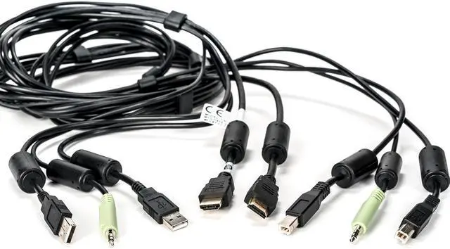 Alt view image 6 of 6 - Vertiv Avocent USB Keyboard and Mouse, HDMI and Audio Cable, 10 ft. for Vertiv Avocent SV and SC Series Switches