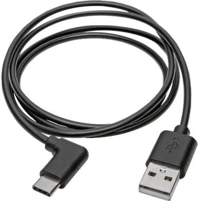 Alt view image 2 of 7 - Tripp Lite 3ft USB 2.0 Hi-Speed USB-A to Right Angle USB-C M/M Cable