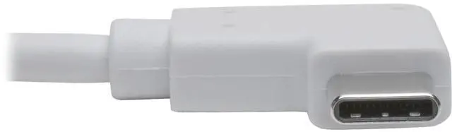 Alt view image 2 of 10 - Tripp Lite U444-06N-DP-RA Right-Angle USB-C to DisplayPort Adapter, M/F, White - 6" DisplayPort/Thunderbolt 3 A/V Cable for Ultrabook, Monitor, Workstation, Tablet, Smartphone, Projector, Chromeb